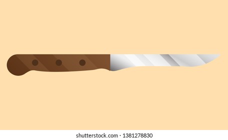 Knife gradient  on yellow background vector illustration flat desing