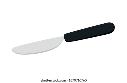 knife with a gray color and a black handle vector illustration design