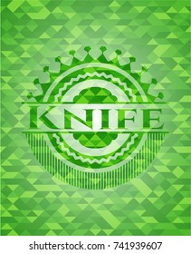 Knife green emblem with mosaic background