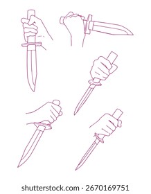 Agarres de cuchillo en diferentes posiciones de la mano Agarres de cuchillo en diferentes posiciones de la mano
