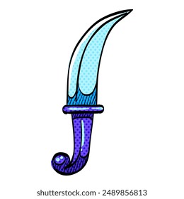 Knife halftone icon hand drawn color vector illustration