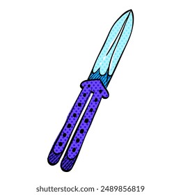 Messer-Halbton-Symbol handgezeichnete Farbe Vektorillustration