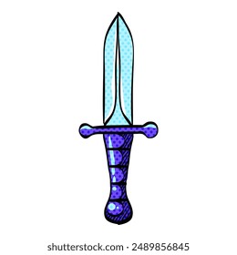 Icono de medio tono de cuchillo dibujado a mano Ilustración vectorial de color