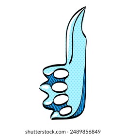 Knife halftone icon hand drawn color vector illustration