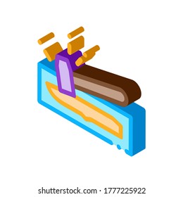 Knife Hammer Icon Vector. Isometric Knife Hammer sign. color isolated symbol illustration
