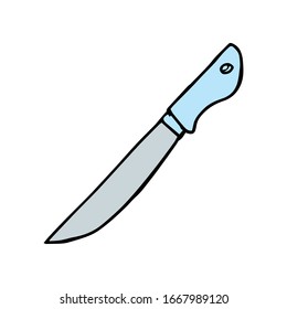Knife hand drawn illustration on doodle style
