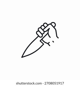 Vector de signo de icono de mano de cuchillo