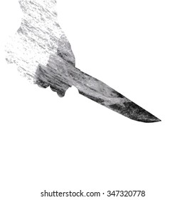 Knife in hand, vector illustration