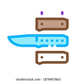 Knife Handle Icon Vector. Outline Knife Handle Sign. Color Isolated Contour Symbol Illustration
