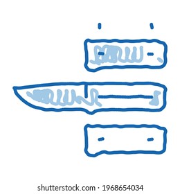 Knife Handle sketch icon vector. Hand drawn blue doodle line art Knife Handle sign. isolated symbol illustration