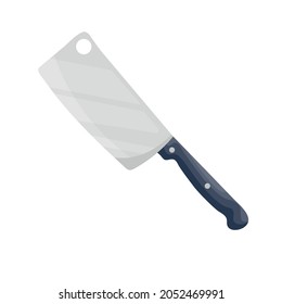 A Knife Hatchet For Meat And Fish On An Isolated Background In A Cartoon Flat Style.vector Illustration