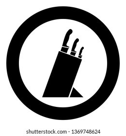 Knife Knife holder Knives Holder for knives icon in circle round black color vector illustration flat style simple image
