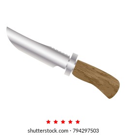 Knife of hunter icon .