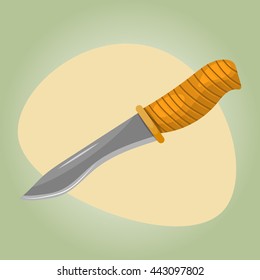 Knife for hunting cartoon icon. Vector illustration in cartoon style
