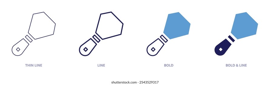 Knife icon in 4 different styles. Thin Line, Line, Bold, and Bold Line. Duotone style. Editable stroke.