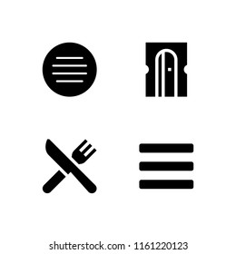knife icon. 4 knife set with restaurant, menu and tools and utensils vector icons for web and mobile app