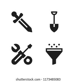 knife icon. 4 knife vector icons set. tools and utensils and swords icons for web and design about knife theme