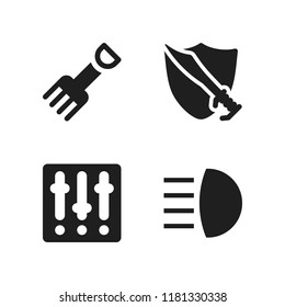 knife icon. 4 knife vector icons set. fork, settings and swords icons for web and design about knife theme