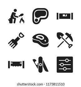 knife icon. 9 knife vector icons set. meat, steak and settings icons for web and design about knife theme