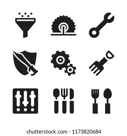 knife icon. 9 knife vector icons set. tools and utensils, swords and settings icons for web and design about knife theme