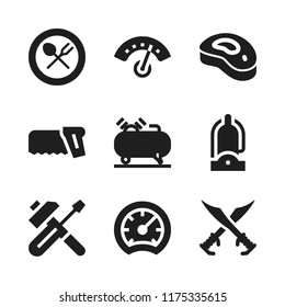 knife icon. 9 knife vector icons set. meat, tools and utensils and restaurant icons for web and design about knife theme