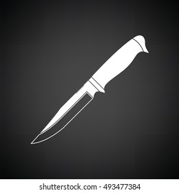 Knife icon. Black background with white. Vector illustration.