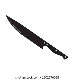 Knife icon, black isolated vector icon on white background