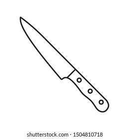 Knife icon, black isolated vector line icon on white background