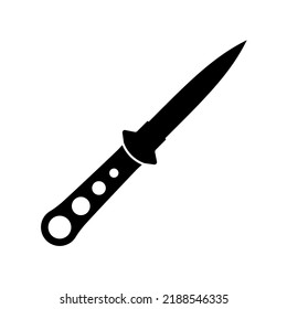 Icono de cuchillo. Icono de cuchillo negro aislado. Ilustración vectorial.