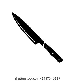 Messer-Symbol. Schwarze Silhouette. Seitenansicht. Vektor einfache flache grafische Darstellung. Isoliertes Objekt auf weißem Hintergrund. Isolieren.