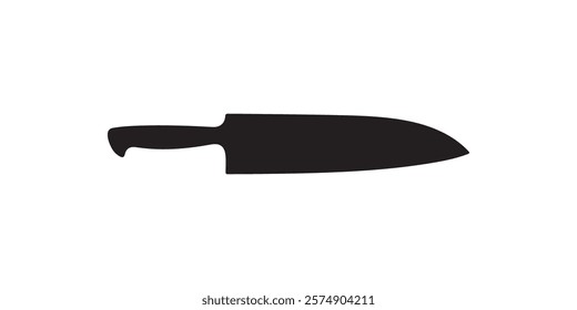 knife icon. Black knife silhouette vector illustration isolated on white background