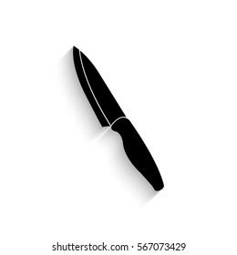 Knife icon - black vector illustration with  shadow