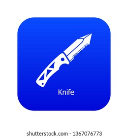 Knife icon blue vector isolated on white background