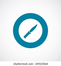 knife icon bold blue circle border, white background  