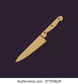 The knife icon. Chopper Knife symbol. Flat Vector illustration