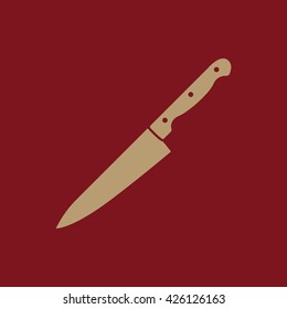 The knife icon. Chopper Knife symbol. Flat Vector illustration