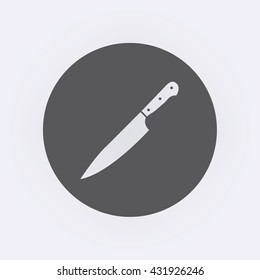 Knife icon in circle . Vector illustration