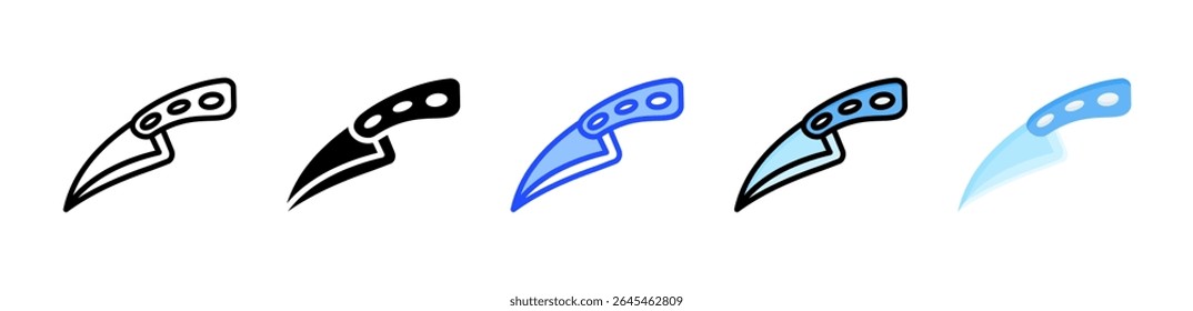 Colección de icono de cuchillo con múltiples estilos