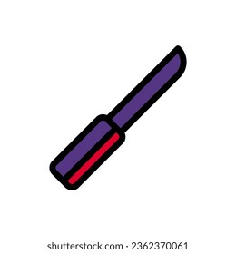 Knife icon colored outline red purple colour military vector army element and symbol perfect.