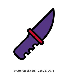 Icono de Cuchillo delineado color púrpura rojo vectores militares elemento de ejército y símbolo perfecto.