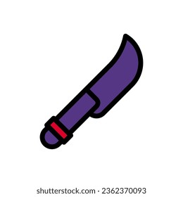 Knife icon colored outline red purple colour military vector army element and symbol perfect.