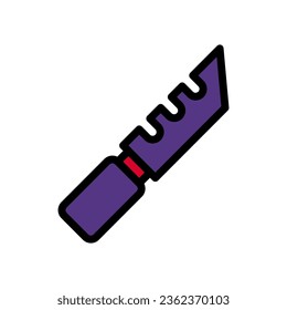 Knife icon colored outline red purple colour military vector army element and symbol perfect.