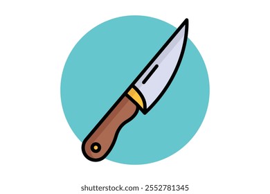 Knife icon. colored outline icon style. icon related to kitchen appliances. meal elements vector illustration