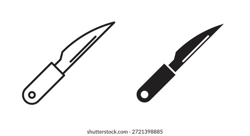Conjunto de concepto de icono de cuchillo. Colección de íconos simple