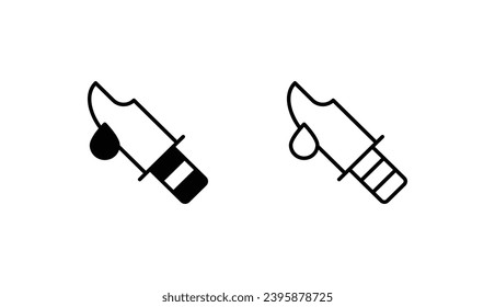 Messer-Icon-Design, weißer Hintergrund, Stockgrafik
