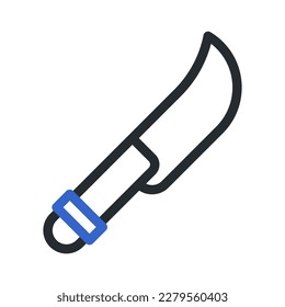 icono de cuchillo estilo duocolor color azul gris ilustración militar vector elemento de ejército y símbolo perfecto. Signo de icono de la colección moderna para la web.