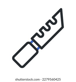 knife icon duocolor style grey blue colour military illustration vector army element and symbol perfect. Icon sign from modern collection for web.