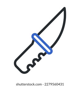 icono de cuchillo estilo duocolor color azul gris ilustración militar vector elemento de ejército y símbolo perfecto. Signo de icono de la colección moderna para la web.