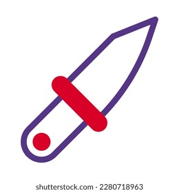 Doppel im Duoton-Stil mit Messer-Icon rot violett Farbe Militär-Illustration Vektorarelement und Symbol perfekt. Symbol aus der modernen Kollektion für Web.