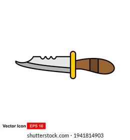 Icono de cuchillo. Símbolo de arma de borde. Ilustración del vector